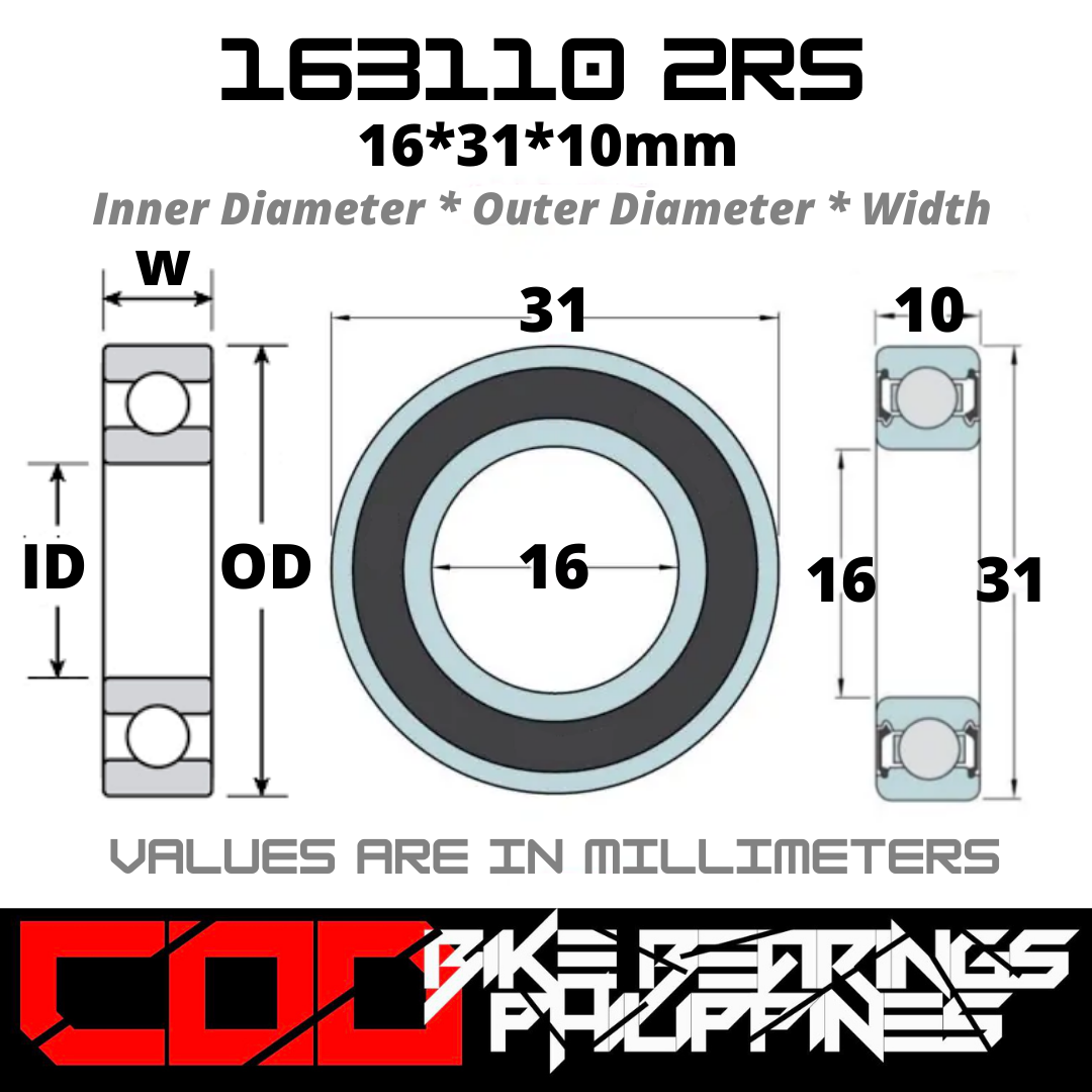 163110 RS / 2RS JAPAN Chrome Steel Rubber Sealed Bearing for Bike
