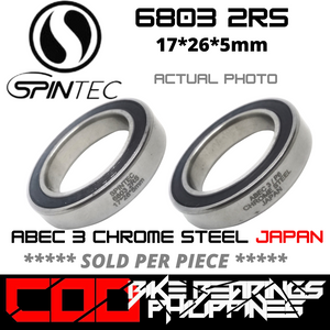 6803 RS / 2RS JAPAN Chrome Steel Rubber Sealed Bearing for Bike Hubs