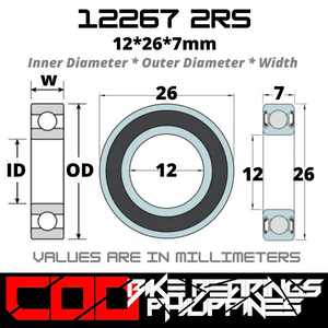 12267 RS / 2RS JAPAN Chrome Steel Rubber Sealed Bearing for Bike Hubs