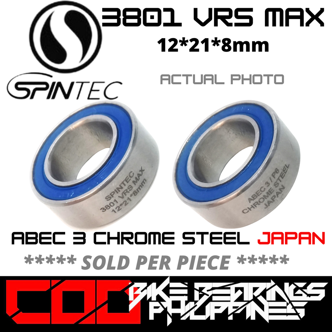 3801 VRS MAX JAPAN Chrome Steel Rubber Sealed Bearing for Full Sus Bike Frames