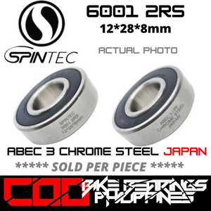 6001 RS / 2RS JAPAN Chrome Steel Rubber Sealed Bearing for Bike Hubs