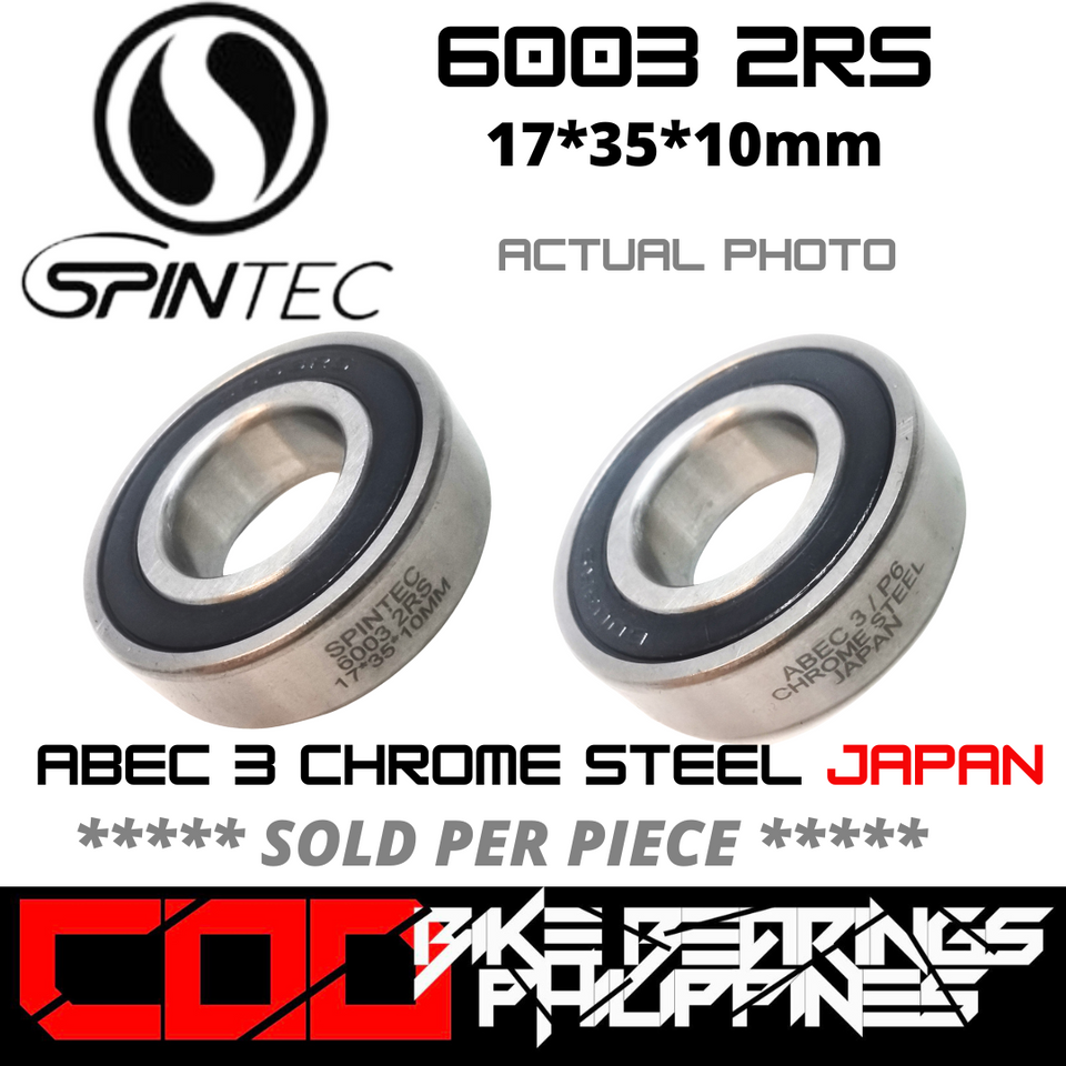 6003 RS / 2RS JAPAN Chrome Steel Rubber Sealed Bearing for Bike Hubs