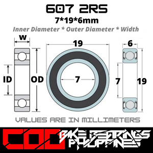 607 RS / 2RS JAPAN Rubber Sealed Bearing for Bike Hubs