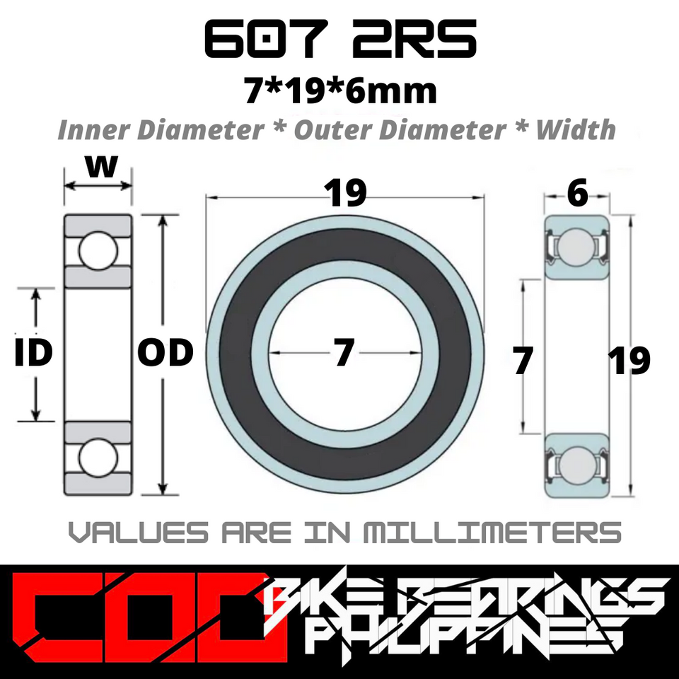 607 RS / 2RS JAPAN Rubber Sealed Bearing for Bike Hubs