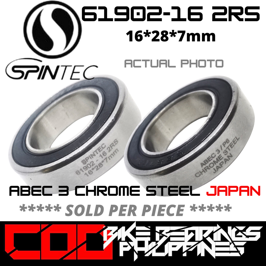 61902-16 RS / 2RS JAPAN Chrome Steel Rubber Sealed Bearing for Bike Hubs