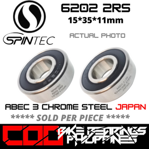 6202 RS / 2RS JAPAN Chrome Steel Rubber Sealed Bearing for Bike Hubs