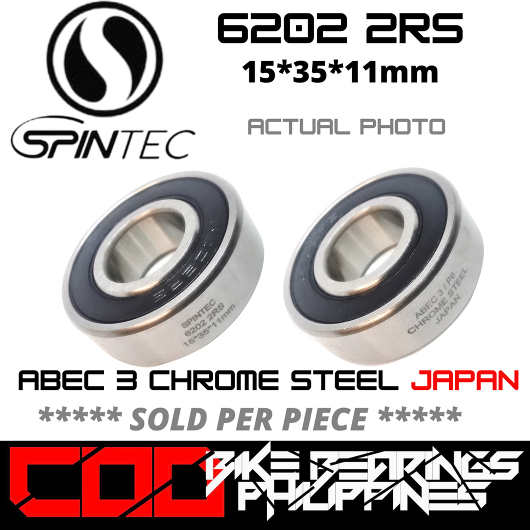 6202 RS / 2RS JAPAN Chrome Steel Rubber Sealed Bearing for Bike Hubs