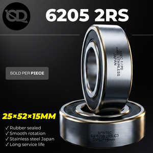 6205 2RS 440C Stainless Steel Bearing 25x52x15mm - Spintec
