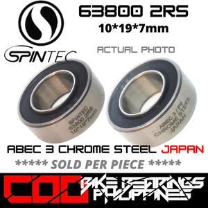 63800 2RS JAPAN Chrome Steel Rubber Sealed Bearing for Full Sus Bike Frames