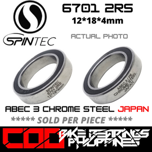 6701 RS / 2RS JAPAN Chrome Steel Rubber Sealed Bearing for Bike Hubs