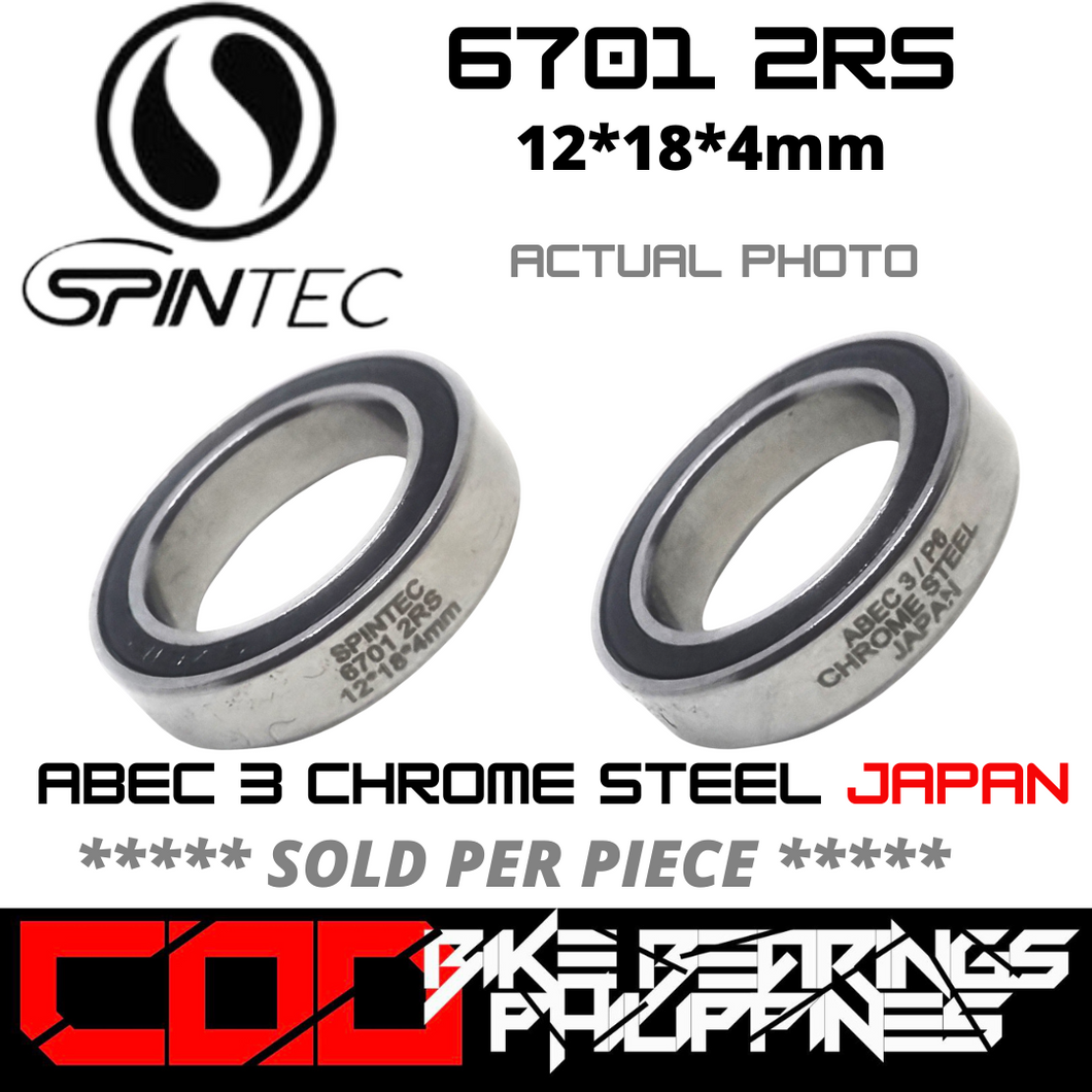 6701 RS / 2RS JAPAN Chrome Steel Rubber Sealed Bearing for Bike Hubs