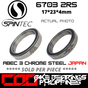 6703 RS / 2RS JAPAN Chrome Steel Rubber Sealed Bearing for Bike Hubs