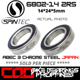 6802-14 RS / 2RS JAPAN Chrome Steel Rubber Sealed Bearing for Bike Hubs