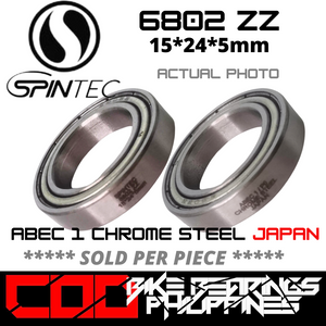 6802ZZ JAPAN Chrome Steel Metal Sealed Bearings for Bike Hubs