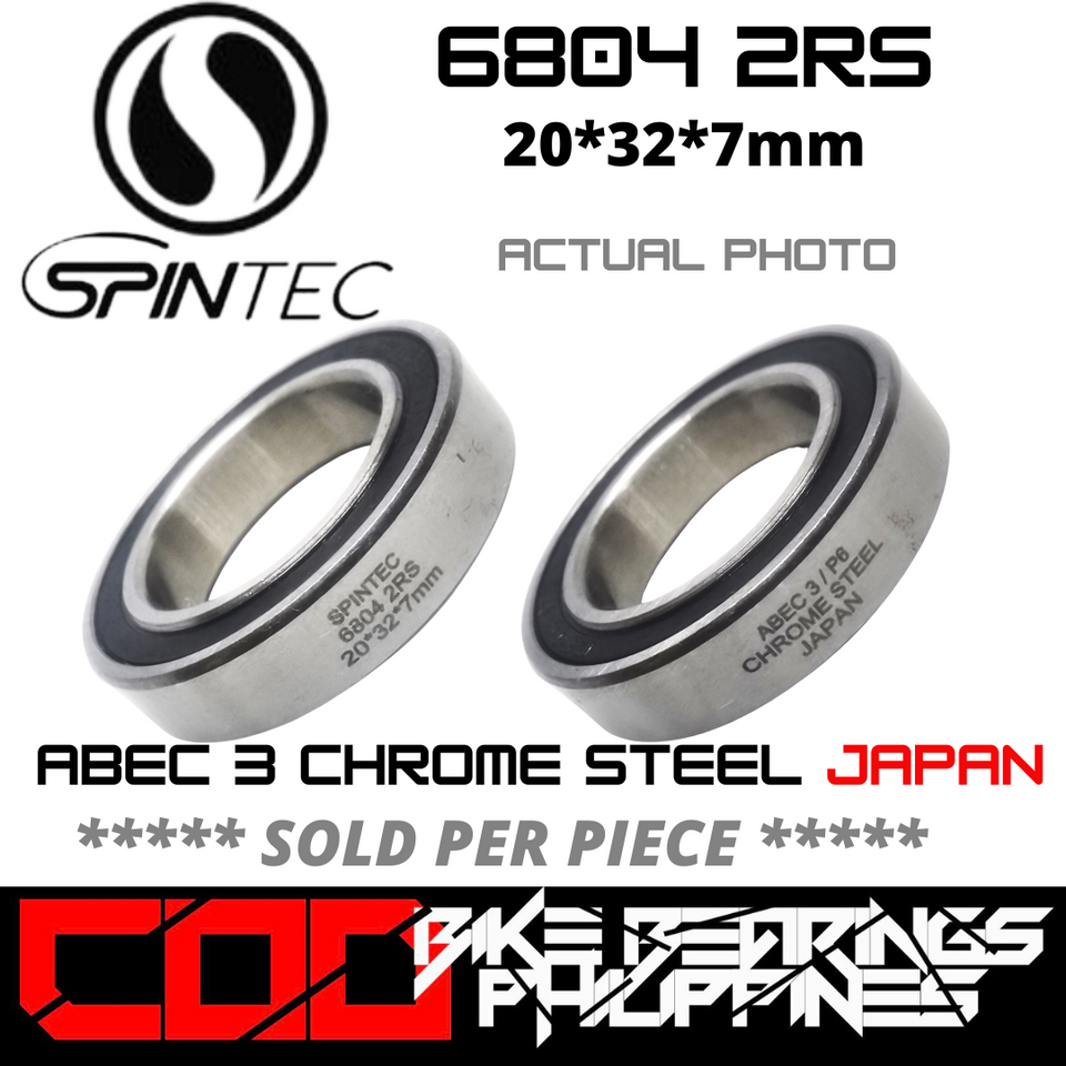 6804 RS / 2RS JAPAN Chrome Steel Rubber Sealed Bearing for Bike Hubs