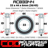 ACB3344 JAPAN Chrome Steel Rubber Sealed Bearing for Bike Headsets