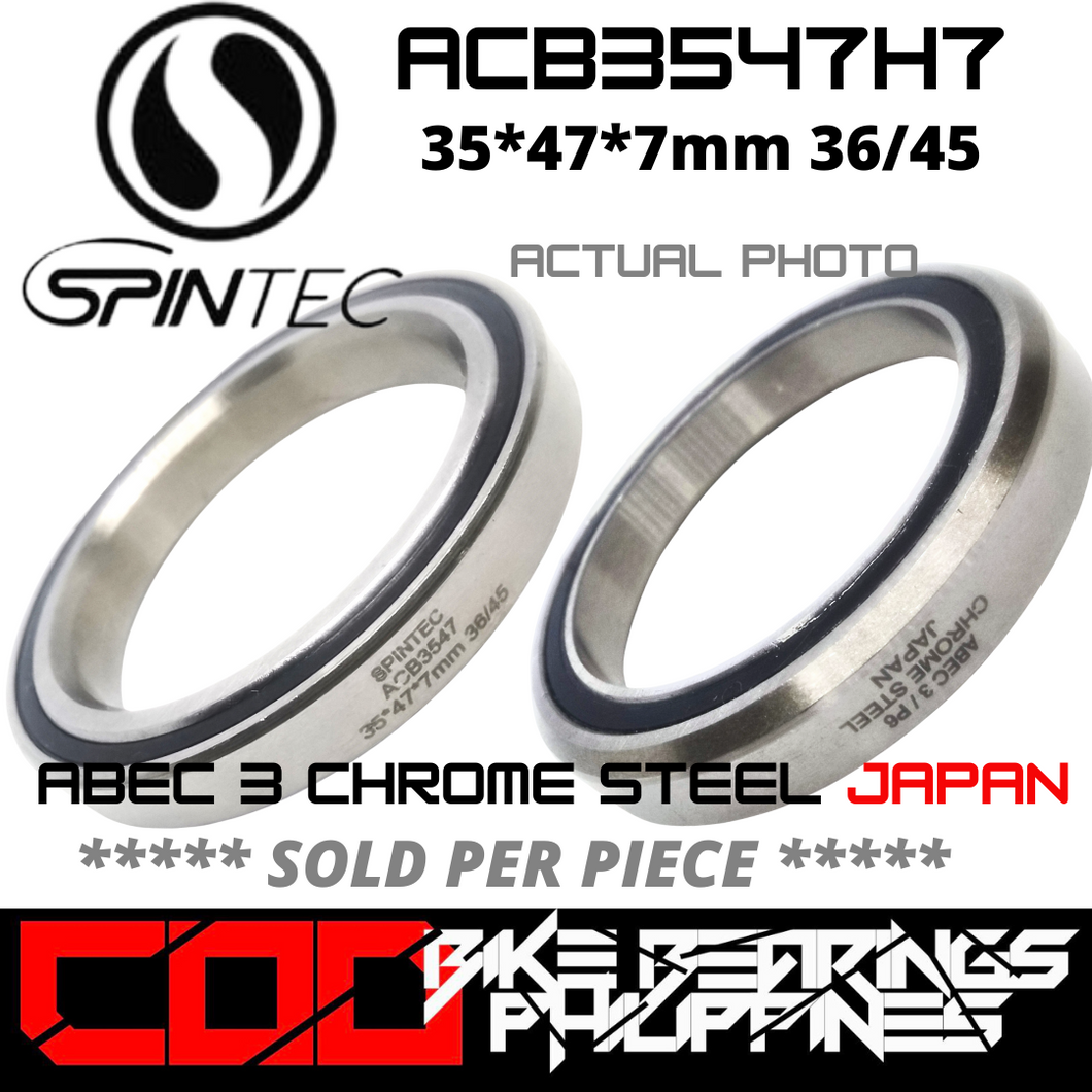 ACB3547H7 Chrome Steel JAPAN Rubber Sealed Bearing for Bike Headsets