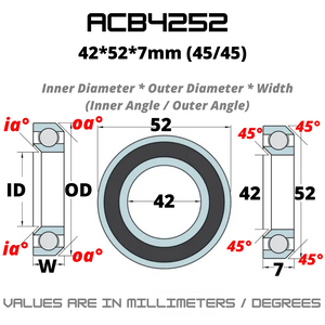 ACB4252 JAPAN Chrome Steel Rubber Sealed Bearing for Bike Headsets