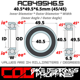 ACB495H6.5 Chrome Steel JAPAN Rubber Sealed Bearing for Bike Headsets