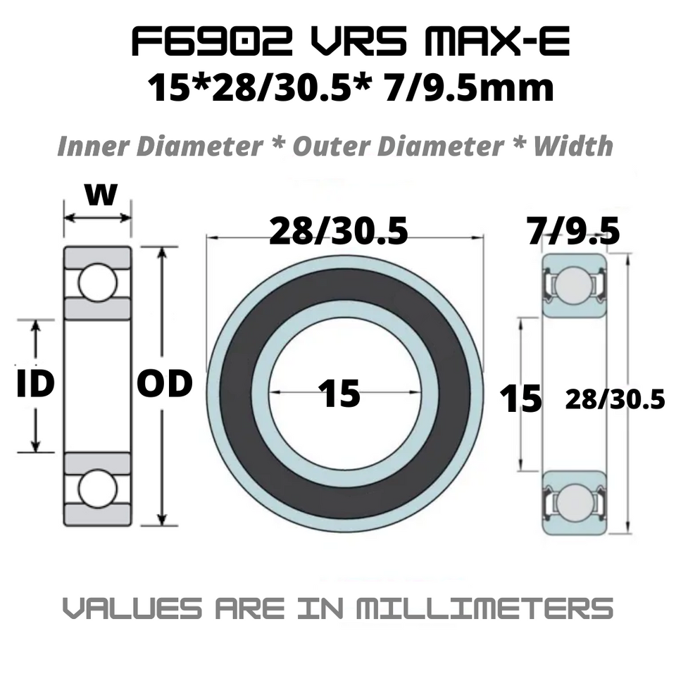 F6902 VRS MAX-E Chrome Steel JAPAN Rubber Sealed Bearing for Full Sus Bike Frames