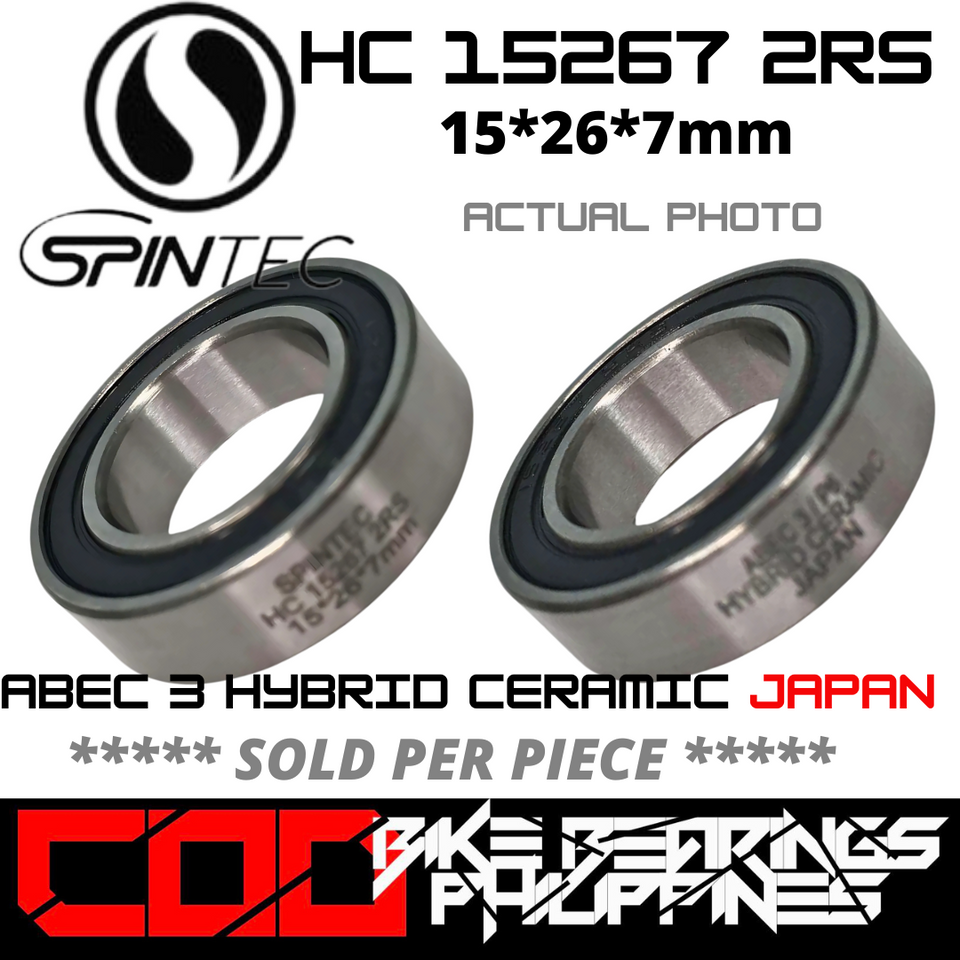 HC 15267 RS / 2RS Hybrid Ceramic JAPAN Rubber Sealed Bearing for Bike Hubs