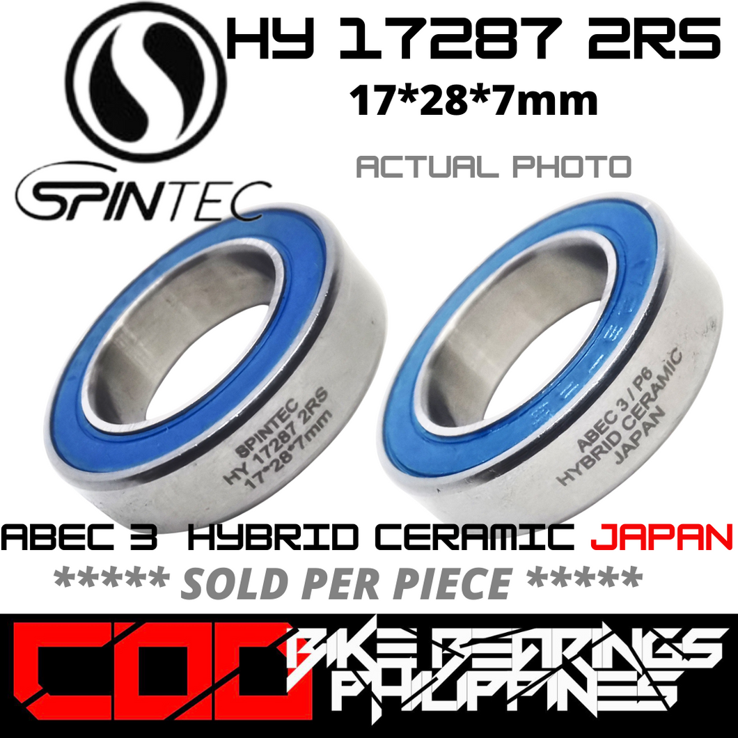 HY17287 RS / 2RS Hybrid Ceramic JAPAN Rubber Sealed Bearing for Bike Hubs