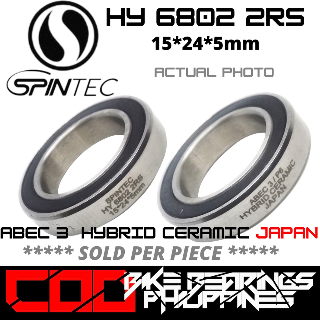 HY6802 RS / 2RS Hybrid Ceramic JAPAN Rubber Sealed Bearing for Bike Hubs