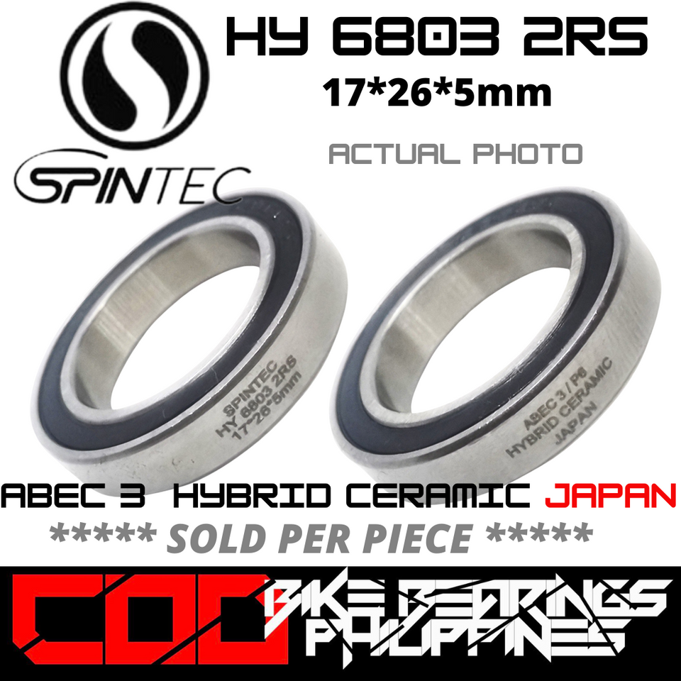 HY6803 RS / 2RS Hybrid Ceramic JAPAN Rubber Sealed Bearing for Bike Hubs