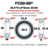 P08H8F / P08F Japan Chrome Steel Rubber Sealed Bearings for Bike Headsets