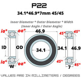 P22 Japan Chrome Steel Rubber Sealed Bearings for Bike Headsets