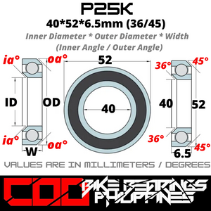 P25K Chrome Steel JAPAN Rubber Sealed Bearing for Bike Headsets