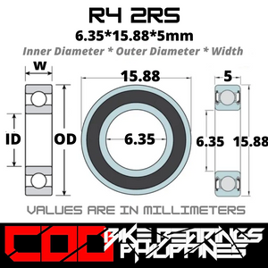 R4 RS / 2RS JAPAN Chrome Steel Rubber Sealed Bearing for Bike Hubs