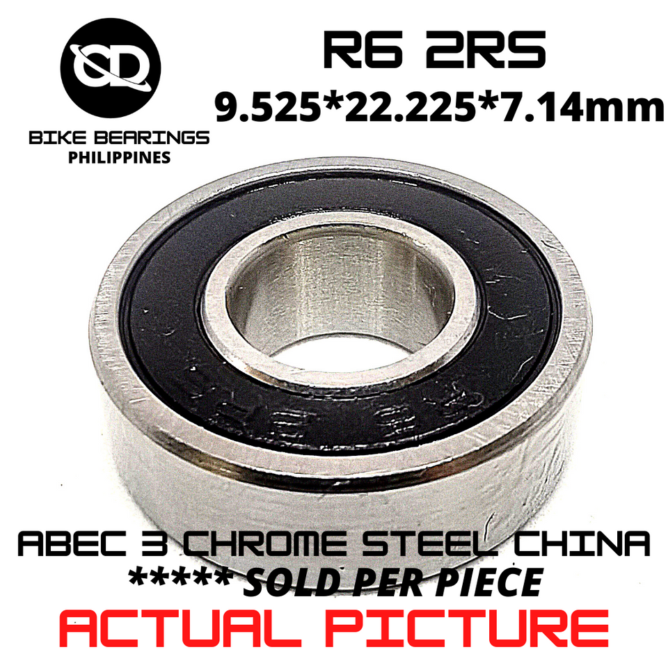 R6 RS / 2RS TAIWAN Chrome Steel Rubber Sealed Bearing for Bike Hubs